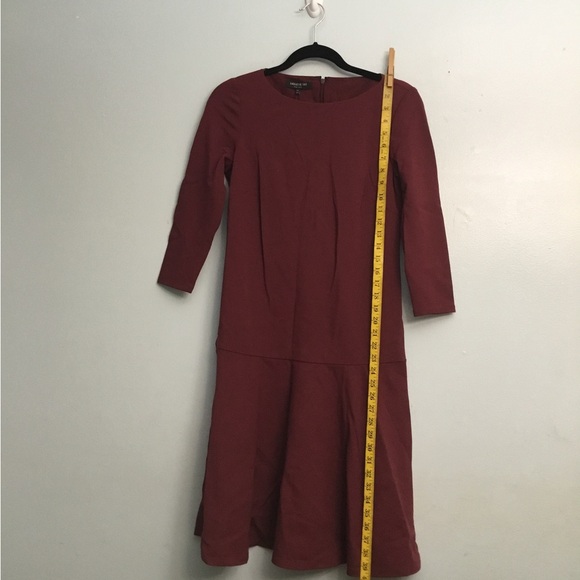 Lafayette 148 New York Maroon Long Sleeve Dress